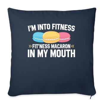Fit'ness Macaron In My Mouth | Bake Tshirt | - Sofa pillowcase 17,3'' x 17,3'' (45 x 45 cm) - navy - Front