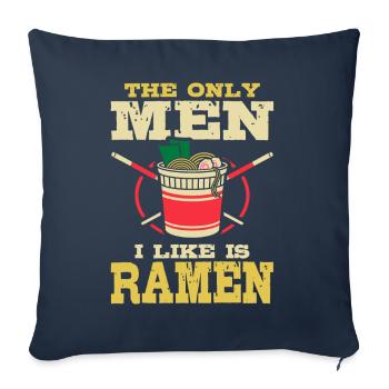 Le seul homme que j’aime est Ramen | Chemise Ramen Lover - Housse de coussin décorative 45 x 45 cm - bleu marine - Devant