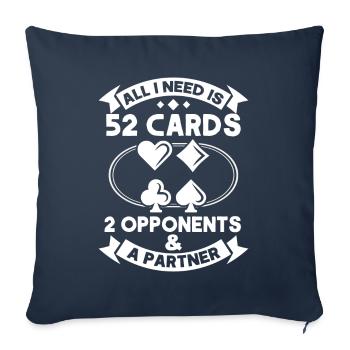 I need 52 cards 2 opponent partners - Sofa pillowcase 17,3'' x 17,3'' (45 x 45 cm) - navy - Front