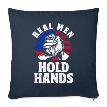Real men hold hands arm presses - Sofa pillowcase 17,3'' x 17,3'' (45 x 45 cm) - navy - Front