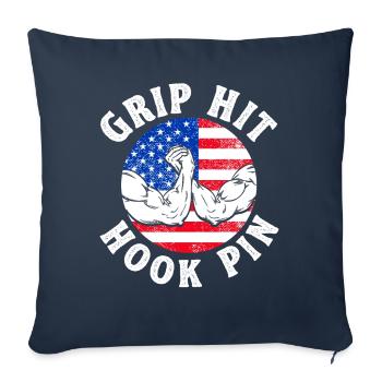 Grip Hit Hook Pin Arm Press - Sofa pillowcase 17,3'' x 17,3'' (45 x 45 cm) - navy - Front