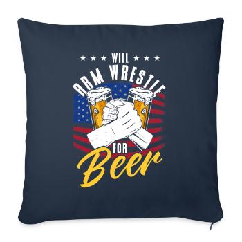 Will Arm Wrestle for Beer Arm Press - Sofa pillowcase 17,3'' x 17,3'' (45 x 45 cm) - navy - Front