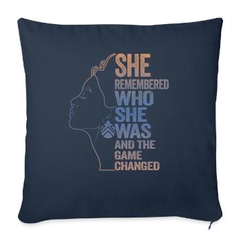 She Remembered Who She Was And The Game Changed - Sofa pillowcase 17,3'' x 17,3'' (45 x 45 cm) - navy - Front
