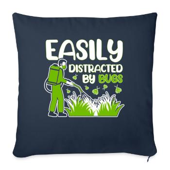Facilement distrait par les exterminateurs de vermine - Housse de coussin décorative 45 x 45 cm - bleu marine - Devant