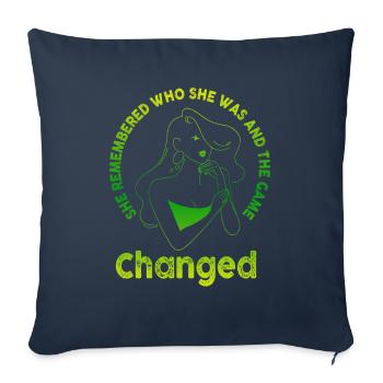 She Remembered Who She Was And The Game Changed - Sofa pillowcase 17,3'' x 17,3'' (45 x 45 cm) - navy - Front