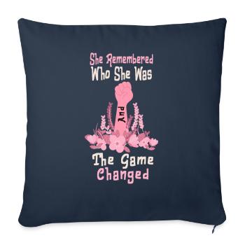 She Remembered Who She Was And The Game Changed - Sofa pillowcase 17,3'' x 17,3'' (45 x 45 cm) - navy - Front