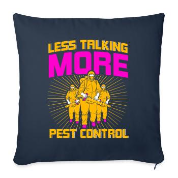 Moins de paroles, plus de lutte antiparasitaire - Housse de coussin décorative 45 x 45 cm - bleu marine - Devant