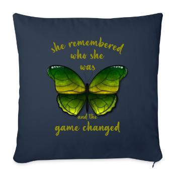 She Remembered Who She Was And The Game Changed - Sofa pillowcase 17,3'' x 17,3'' (45 x 45 cm) - navy - Front