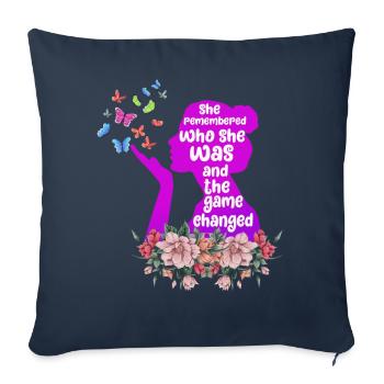 She Remembered Who She Was And The Game Changed - Sofa pillowcase 17,3'' x 17,3'' (45 x 45 cm) - navy - Front