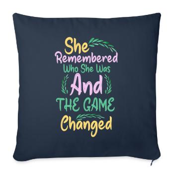 She Remembered Who She Was And The Game Changed - Sofa pillowcase 17,3'' x 17,3'' (45 x 45 cm) - navy - Front