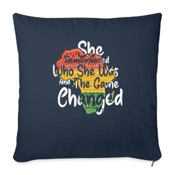 She Remembered Who She Was And The Game Changed - Sofa pillowcase 17,3'' x 17,3'' (45 x 45 cm) - navy - Front