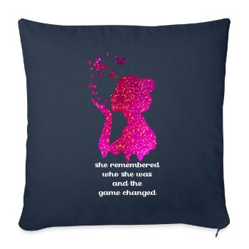 She Remembered Who She Was And The Game Changed - Sofa pillowcase 17,3'' x 17,3'' (45 x 45 cm) - navy - Front