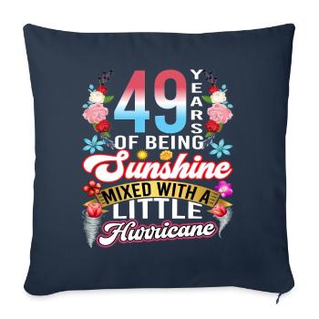 49 ans de soleil mélangés à un petit - Housse de coussin décorative 45 x 45 cm - bleu marine - Devant