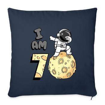 I am 1 room astronaut child Moon Walker 1. - Sofa pillowcase 17,3'' x 17,3'' (45 x 45 cm) - navy - Front