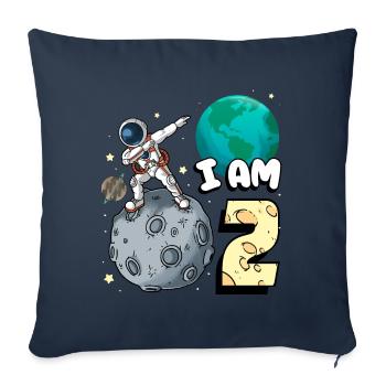 I am 2 room astronaut child Moon Walker 2. - Sofa pillowcase 17,3'' x 17,3'' (45 x 45 cm) - navy - Front