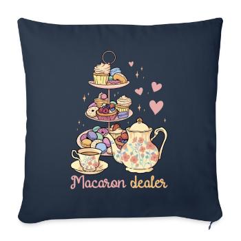 Macaron Dealer | Bake Tshirt | Pastry lovers - Sofa pillowcase 17,3'' x 17,3'' (45 x 45 cm) - navy - Front