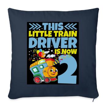 2nd birthday this little train driver is now 2 - Sofa pillowcase 17,3'' x 17,3'' (45 x 45 cm) - navy - Front