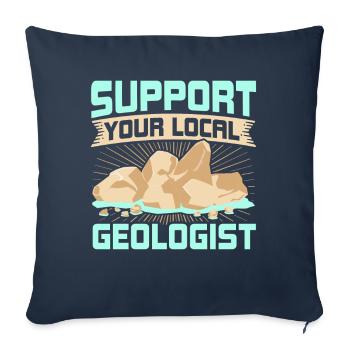 Soutenez votre géologue local - Housse de coussin décorative 45 x 45 cm - bleu marine - Devant