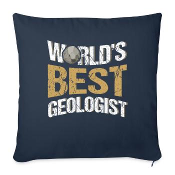 Le meilleur géologue du monde Chasse aux roches - Housse de coussin décorative 45 x 45 cm - bleu marine - Devant