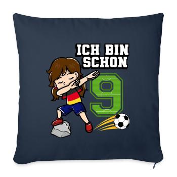 Football Girl I'm already 9 birthday - Sofa pillowcase 17,3'' x 17,3'' (45 x 45 cm) - navy - Front
