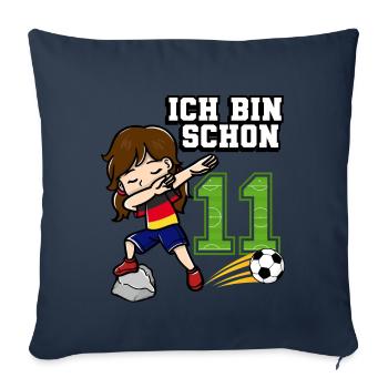 Football Girl I'm already 11 birthday - Sofa pillowcase 17,3'' x 17,3'' (45 x 45 cm) - navy - Front