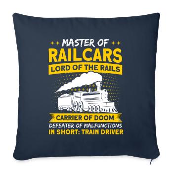 Master of wagons Master of rails Locomotive - Sofa pillowcase 17,3'' x 17,3'' (45 x 45 cm) - navy - Front