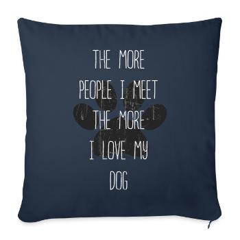 The More People I Meet The More I Like My Dog - Sofa pillowcase 17,3'' x 17,3'' (45 x 45 cm) - navy - Front