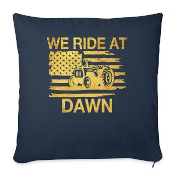 We Ride At Dawn Dad Lawn Mower Make Laugh Day Yard - Sofa pillowcase 17,3'' x 17,3'' (45 x 45 cm) - navy - Front