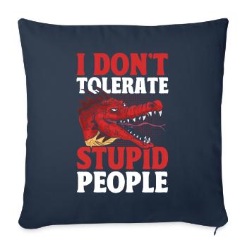 I don't tolerate stupid people Mürri dragon - Sofa pillowcase 17,3'' x 17,3'' (45 x 45 cm) - navy - Front
