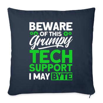Méfiez-vous du support technique grincheux - Housse de coussin décorative 45 x 45 cm - bleu marine - Devant