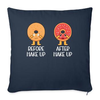 Before I Make Up After I Make Up | Donut Lover - Sofa pillowcase 17,3'' x 17,3'' (45 x 45 cm) - navy - Front