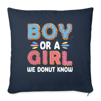 Garçon ou fille que nous connaissons - Housse de coussin décorative 45 x 45 cm - bleu marine - Devant