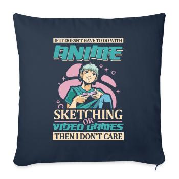 Anime Sketching Videospiele | Anime-liebhaber | - Sofakissenbezug 45 x 45 cm - Navy - Vorne