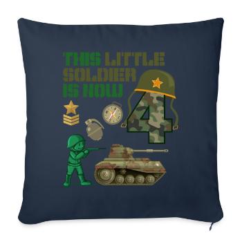 Ce petit soldat est maintenant 4 Army Tank 4. - Housse de coussin décorative 45 x 45 cm - bleu marine - Devant