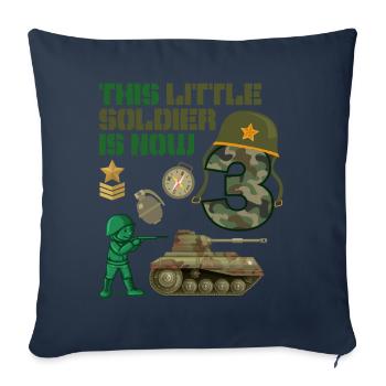 Ce petit soldat est maintenant 3 char de l’armée 3rd - Housse de coussin décorative 45 x 45 cm - bleu marine - Devant