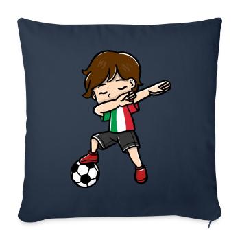 Dabbing Young Football Players Italian Flag - Sofa pillowcase 17,3'' x 17,3'' (45 x 45 cm) - navy - Front