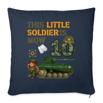 Ce petit soldat est maintenant 10 Char de l’Armée 10. - Housse de coussin décorative 45 x 45 cm - bleu marine - Devant
