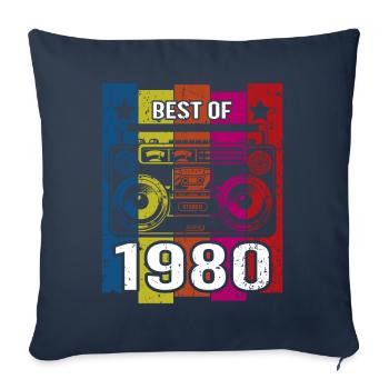 Meilleur de 1980 Stéréo Radio Cassette Player - Housse de coussin décorative 45 x 45 cm - bleu marine - Devant