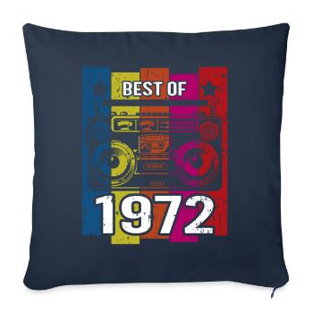 Meilleur de 1972 Stéréo Radio Cassette Player - Housse de coussin décorative 45 x 45 cm - bleu marine - Devant