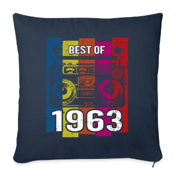 Meilleur de 1963 Stéréo Radio Cassette Player - Housse de coussin décorative 45 x 45 cm - bleu marine - Devant
