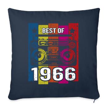 Meilleur de 1966 Lecteur de cassette radio stéréo - Housse de coussin décorative 45 x 45 cm - bleu marine - Devant