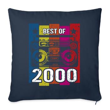 Meilleur lecteur de cassette radio stéréo 2000 - Housse de coussin décorative 45 x 45 cm - bleu marine - Devant