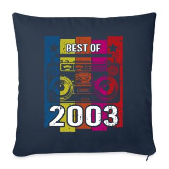 Meilleur du lecteur de cassette radio stéréo 2003 - Housse de coussin décorative 45 x 45 cm - bleu marine - Devant