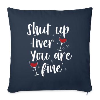 Tais-toi foie tu vas bien | Buveur de Bourbon - Housse de coussin décorative 45 x 45 cm - bleu marine - Devant