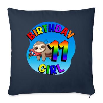 Geburtstag 11 Mädchen Süßes Baby Faultier - Sofakissenbezug 45 x 45 cm - Navy - Vorne