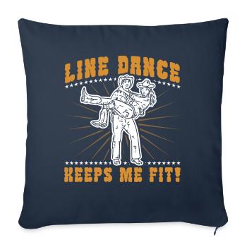 Line Dance Dancer Dance Groupe cowboy Western Dancing - Housse de coussin décorative 45 x 45 cm - bleu marine - Devant