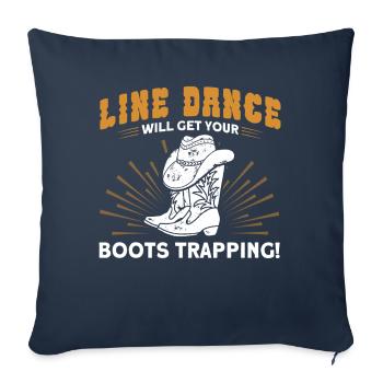 Danseur de ligne Cowboy Hat Cowboy Western Dancing - Housse de coussin décorative 45 x 45 cm - bleu marine - Devant