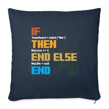 IF Your Heart Is Me Love Software Developer - Sofa pillowcase 17,3'' x 17,3'' (45 x 45 cm) - navy - Front