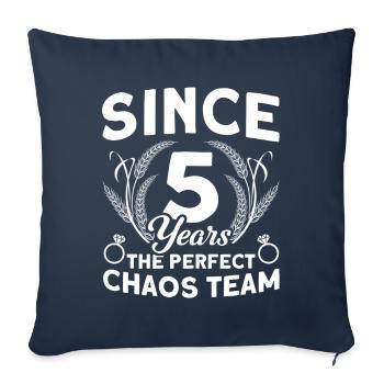 5. Anniversaire de mariage Couple Design 5 ans de mariage - Housse de coussin décorative 45 x 45 cm - bleu marine - Devant