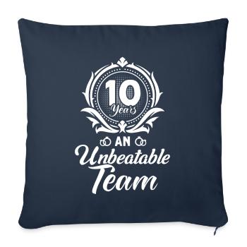 10th Wedding Anniversary Couple Design 10 Years of Marriage - Sofa pillowcase 17,3'' x 17,3'' (45 x 45 cm) - navy - Front